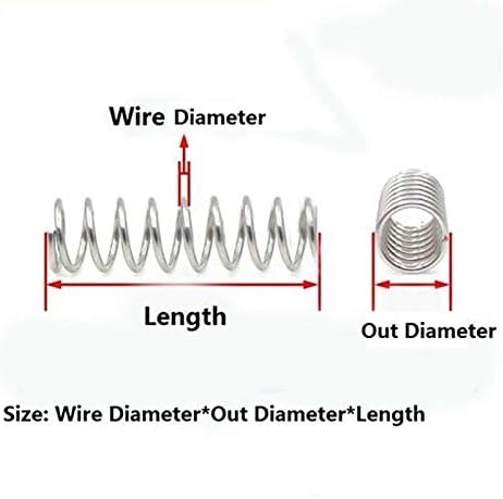 AHEGAS SPRINGS 10PCS Pequena mola de mola de mola Diâmetro de mola de 0,3 mm de comprimento 5-50mm