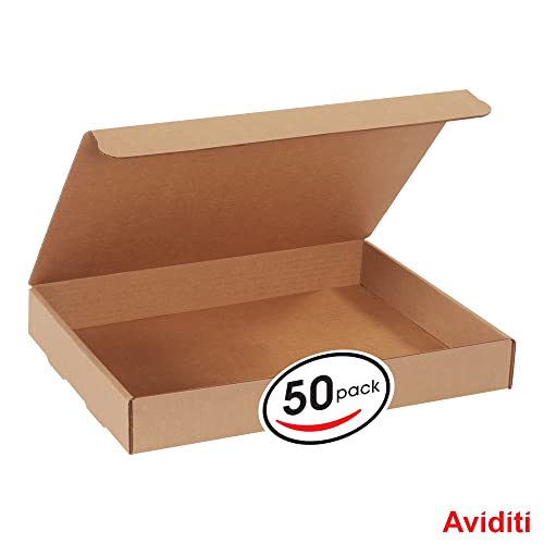 Caixas de correspondência de literatura Aviditi Brown Kraft, 15 1/8 x 11 1/8 x 2 polegadas, pacote de 50, prova de esmagamento,