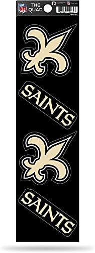 Rico Industries NFL New Orleans Saints Die Cut 4 Pieces the Quad Sticker Sheet, cor da equipe
