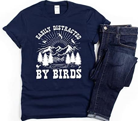 Camisa de pássaro pássaro observando facilmente distraído por pássaros adoram pássaros unissex t-shirt