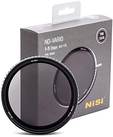 NISI 55mm True Color nd-Vario | 1-5 Pare o filtro de densidade neutra variável | ND ajustável, cor verdadeira para vida,