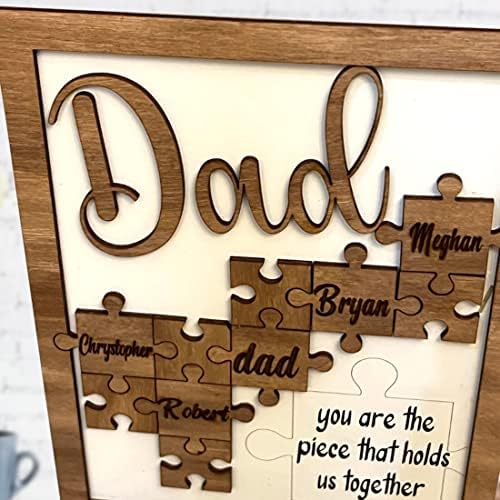 Presente para papai- Personalizado Você é a peça que nos mantém unidos, sinal de madeira decoração de parede de madeira personalizada