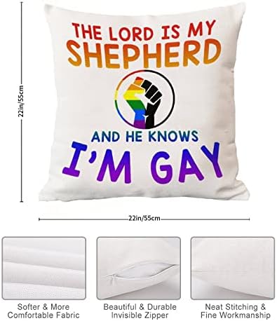 O Senhor é meu pastor e ele sabe que eu sou gay capa de travesseiro romântico travesseiro de travesseiro Rainbow Igualdade lésbica