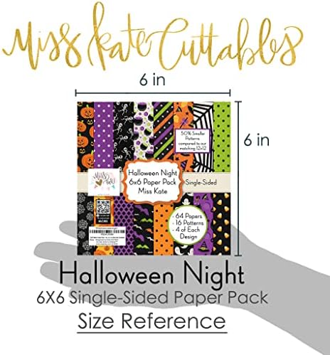 Pacote de papel de padrão 6x6 - Noite de Halloween - Para o Scrapbook de scrapbook de outono, coleção de 6 x6 de papel de scraping de