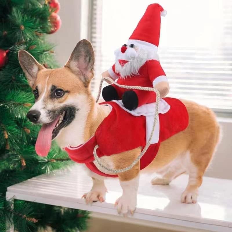 Fantasia de cães de santa natal, roupas de cachorro Papai Noel Rounding Roupet Roupe