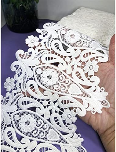 Yasez White Craft Lace Acessórios de vestuário de bordado Encontro de costura Hollow out lateral de barra ampla de leite