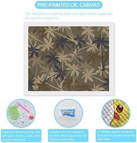 Kits de pintura de diamante de camuflagem de palmeira