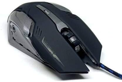 Mouse Viboton Gaming, mouse óptico USB 2.0 com fio, luz de fundo LED de 1600 dpi com cabo de nylon de 1,5m para jogadores