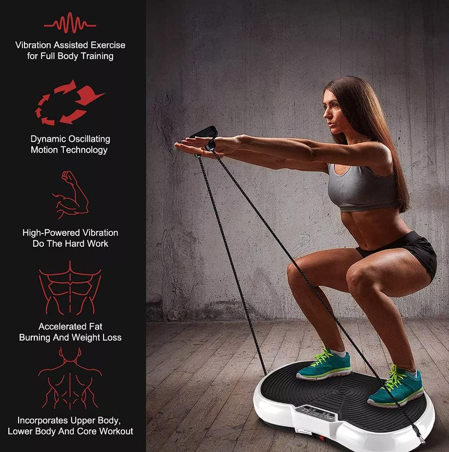 Plataforma de vibração do corpo inteiro alegre com tiras de equilíbrio | Máquina de Exercício de Placa de Vibração |