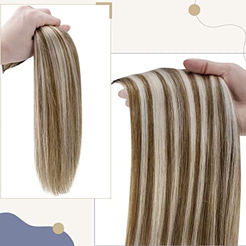 Laavoo Ponytail Extension Clipe de cabelo humano em peças de cabelo de rabo de cavalo embrulho em torno de 80g de pacote de