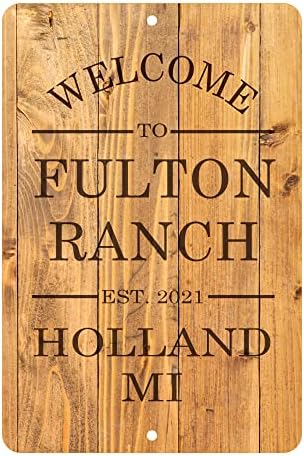 Pranta de madeira rústica personalizada é bem -vindo ao sinal da sala de metal do rancho