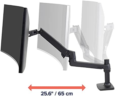 Ergotron - braço de monitor único LX, montagem da mesa Vesa - para monitores de até 34 polegadas, 7 a 25 libras - preto