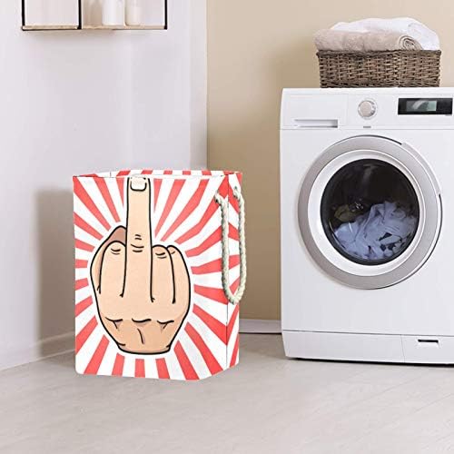Mapolo Laundry Tester Funny Cartoon Foda Foda cesta de armazenamento de lavanderia dobrável com alças suportes destacáveis ​​bem segurando à prova d'água para a organização de brinquedos para roupas no quarto da lavanderia