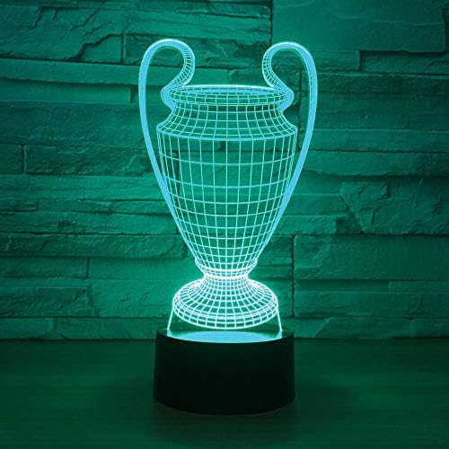 Jinnwell 3D futebol de futebol Copo noturna Lâmpada leve ilusão Night Light 7 Alteração da cor Touch Touch mesa de mesa Lâmpadas
