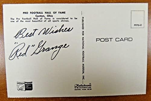 Red Grange Football Hof assinado Cartão postal - assinaturas de corte da NFL