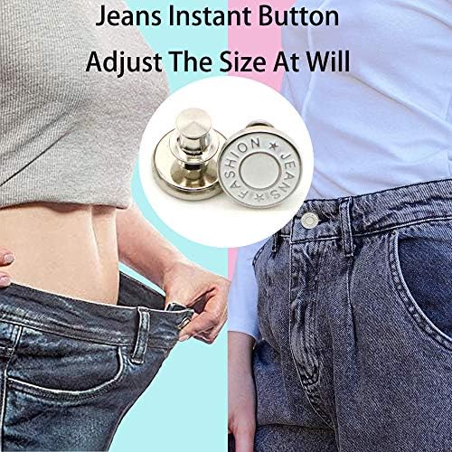 [Atualizado] 12 conjuntos de botões de botão para jeans, 2 estilos de ajuste perfeito Jean Substitui