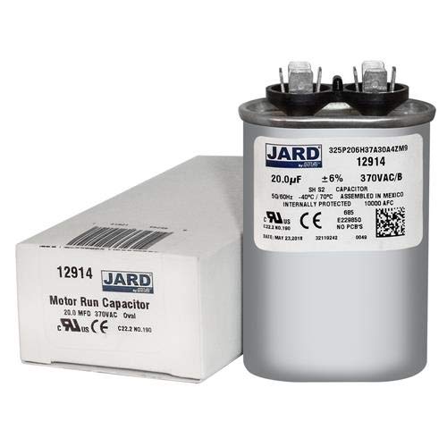 20 UF x 370 Vac Oval Run Capacitor por Jard 12914