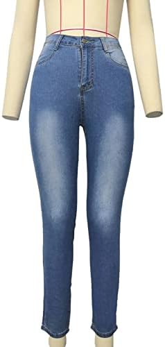 Maiyifu-gj-GJ Cantura alta jeans magro de jeans casuais Slim Butt Lift calça jeans lavados Super Stretch Jean Troushers