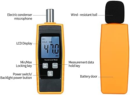 Genigw LCD Digital Sound Level Medidores DB Medidores 30-130DBA Ferramenta de medição de ruído