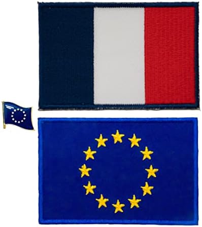 A-One Tactical Logo Patch+França Bandeira Nacional Patch de Apoio selado a calor+Pino de broche dos membros da UE, acessórios de bricolage