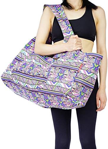 AOZORA YOGA MAT BACO GRANDE TOTA DE TOTA DE YOGA TOTE com bolsos encaixam tapetes com bolsos de armazenamento multifuncionais