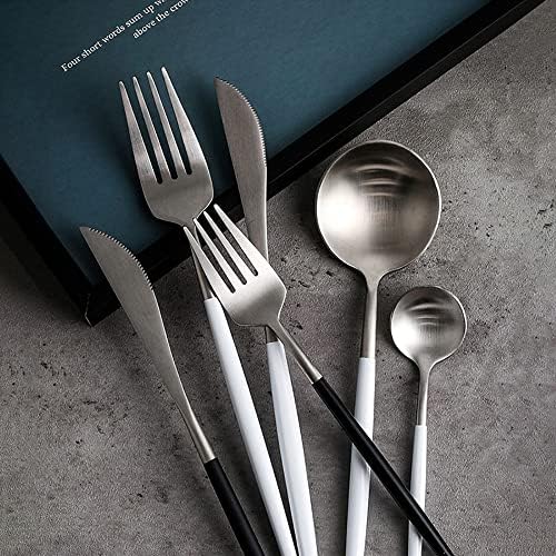 18/10 Conjunto de talheres de aço inoxidável preto conjunto de talheres de 120 peças para 24 utensílios de talheres duráveis ​​Conjunto para restaurante de casamento de cozinha em casa Delicado conjunto de tableware de ano novo