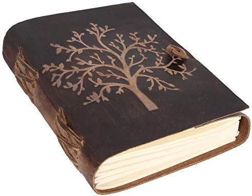 Jornal de couro Moonster Notebooks - Jornal da Árvore de Vida em Relevo para Mulheres, 7 x 5 polegadas Diário de desenho de desenho