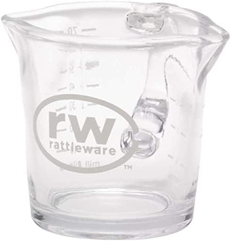 Rattleware de 3 onças arremessador de vidro de café expresso, copo de tiro duplo, copo de medição de barista genuíno