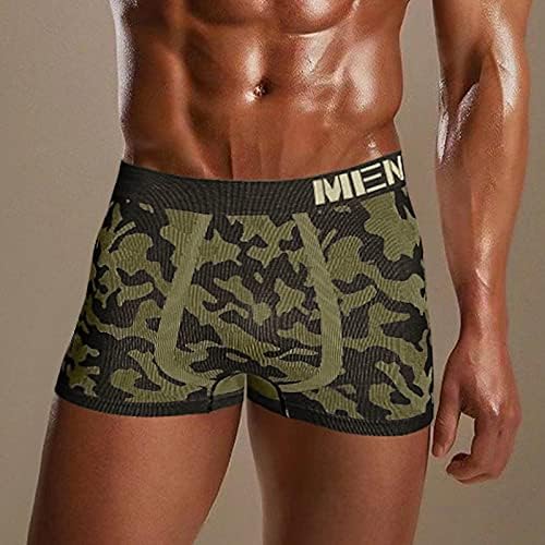 Masculino boxers algodão Men Camouflage Impresso Briefro de cintura respirável sexy Low