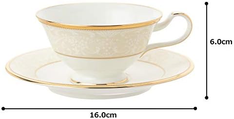 Noritake T59587/4753 Copa e pires, 8,7 fl oz, o osso do palácio branco China