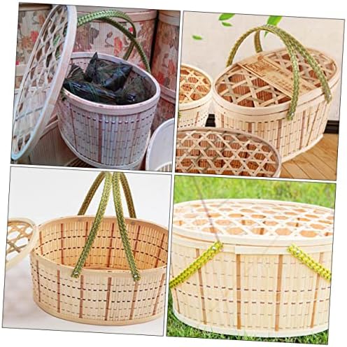 Veemoon Desktop Storage cesto de cesta de mão tecida cestas de armazenamento cestas de flores cestas de cesto de cesto de cesto de cesta de bambu piquenique vastron rattan contêiner tecido bambu cesta de cesto de frutas cesto rattan