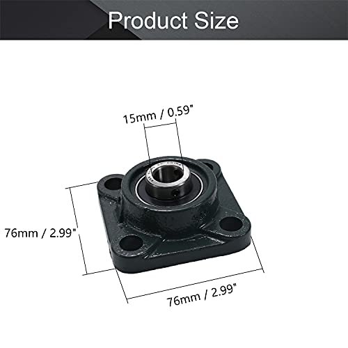 OTHMRO UCFL207 FLANGED BLOCO BLOCO ROLAMENTO, Diâmetro de 35 mm de furo, liga de zinco/aço cromado, trava de parafuso de