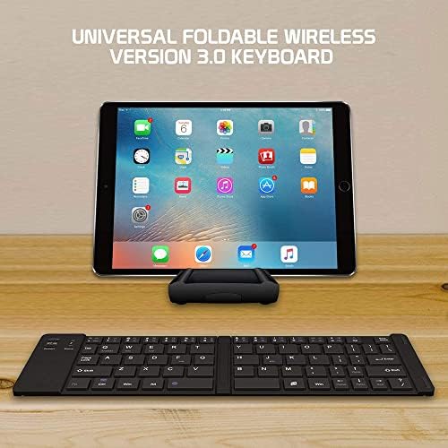 Funciona da Cellet Ultra Slim dobring -Wireless Bluetooth Teclado compatível com o Samsung SM -235 com Holdstand e o teclado de tamanho completo recarregável!