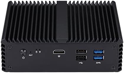 Inuomicro Mini PC sem fãs, Intel Celeron J4105 1,5 GHz, 5 LAN Mini Desktop Computer para construir roteador de firewall
