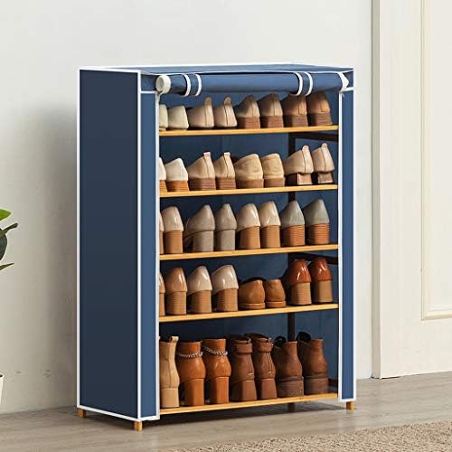 Tbudar sapato rack rack de cinco andares shoe shoe shoe storage organizador de gabinete com tampa de pano oxford adequado para dormitório familiar quartos de sapato de sapato organizador de armazenamento