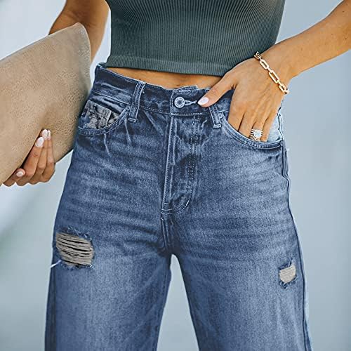 Jeans Button Canda alta PocketPante para mulheres elásticas calças de jeans de cor sólida moda jeans retos jeans Slim jeans
