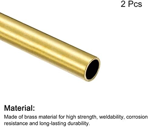 Tubo de latão uxcell, 10mm od 1mm de espessura de parede de 100 mm de comprimento de tubo redondo para a indústria, projetos de bricolage