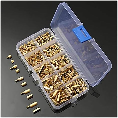 Kovnovi 300pcs Stane de threads M3 Spacers de threads de bronze de 4 a 12 mm Kit de sortimento de pilares de stand-off à prova