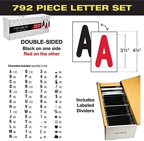 Excello Global Products Swinging Mensagem Changeable Siduck Sign: 37 x 36 Sign com 792 letras duplas pré-cortadas e caixa de armazenamento.