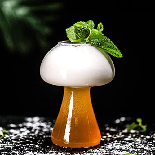 Happyyami 2pcs Cogumelo Coquetel Coquetel Concleto Câmara de vidro criativo Novelty Drink Copo Clear Spetesert Ice Cream Copo Decoativo Martini Glass para para Bar Home