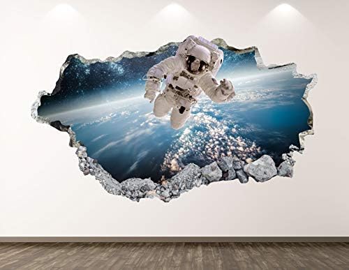 West Mountain Astronaut Wall Decalt Art Decor 3D Space Starther Mural Crianças Sala Vinil Presente Custom BL54