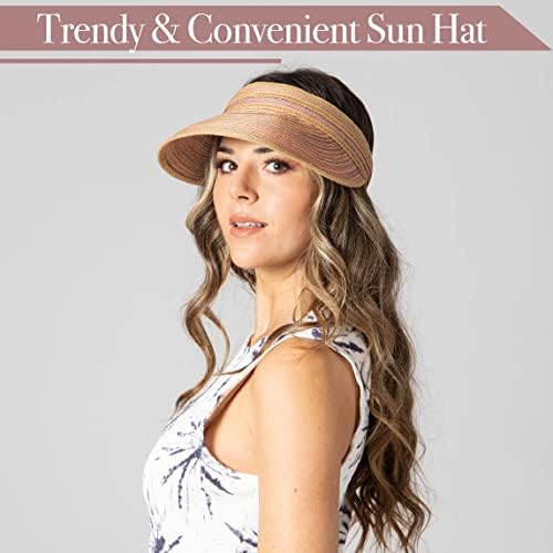 San Diego Hat Company Feminina Mista Braid Brim Visor com velcro, chapéus de sol para mulheres