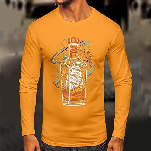 Jaquetas de Natal de Wybaxz para homens homens casual outono de inverno de manga longa o pescoço camisa 3d camiseta camiseta blusa