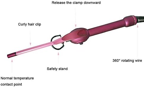Smljlq Hair Curler de 9mm Curling Iron Curling Wand para homens/mulheres cabelos curtos/longos Pequenos cabelos crimper