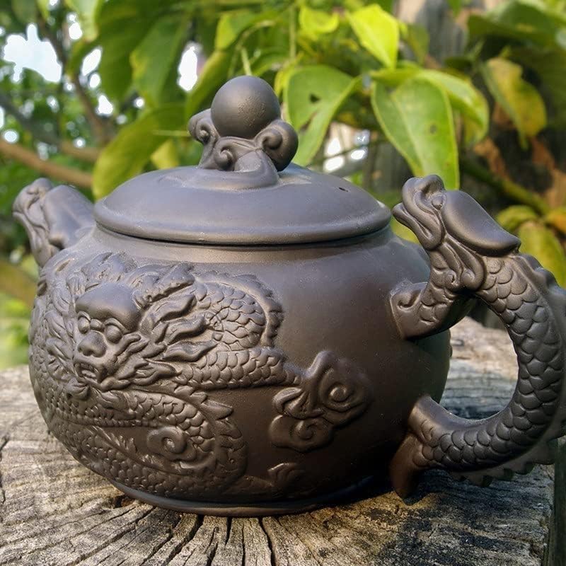 Liuzh Tea Pot 360ml Capacidade de dragão Purple Clay Tea Conjunto de chá Kettle Kung Fu Cerimônia de chá chinês