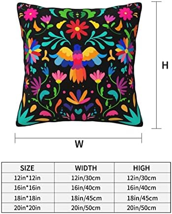 Conjunto de 2 coloridas capa de travesseiro de pássaro mexicano floral tampa colorida Capas de travesseiros Cinco de Mayo Caso de almofada de 18x18 polegadas para o quarto de festa Sofá Decoração de casa Presentes de decoração