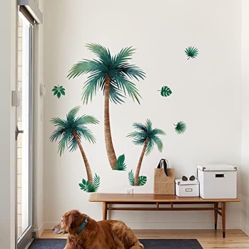 Decalques de parede de palmeira decalques de parede de coco decalques de parede tropical adesivos de verão decalques de parede de verão para o quarto da sala de estar sofá tv de fundo decoração de parede