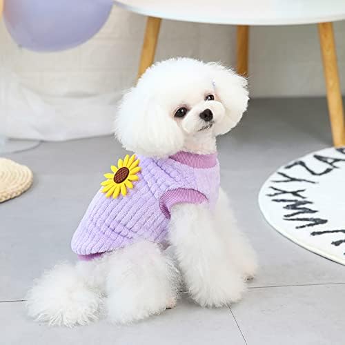 Honprad Pet Clothes for Cats cachorro cachorro clássico suéter de girassol com suéter de lã de suéter quente roupas de animal de