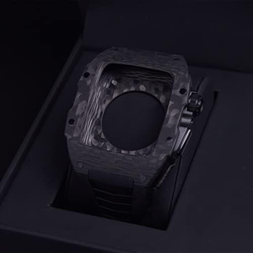 Kit mod de estilo esportivo de fibra de carbono Aemall para Apple Watch Series 8 45mm Correia leve para Iwatch 7 6 SE 5 4 Série 44mm Acessórios DIY