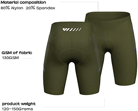 Wulibike Bicycle Shorts para homens, shorts de bicicleta acolchoada em 4D para homens preenchendo shorts de montanha de bicicleta